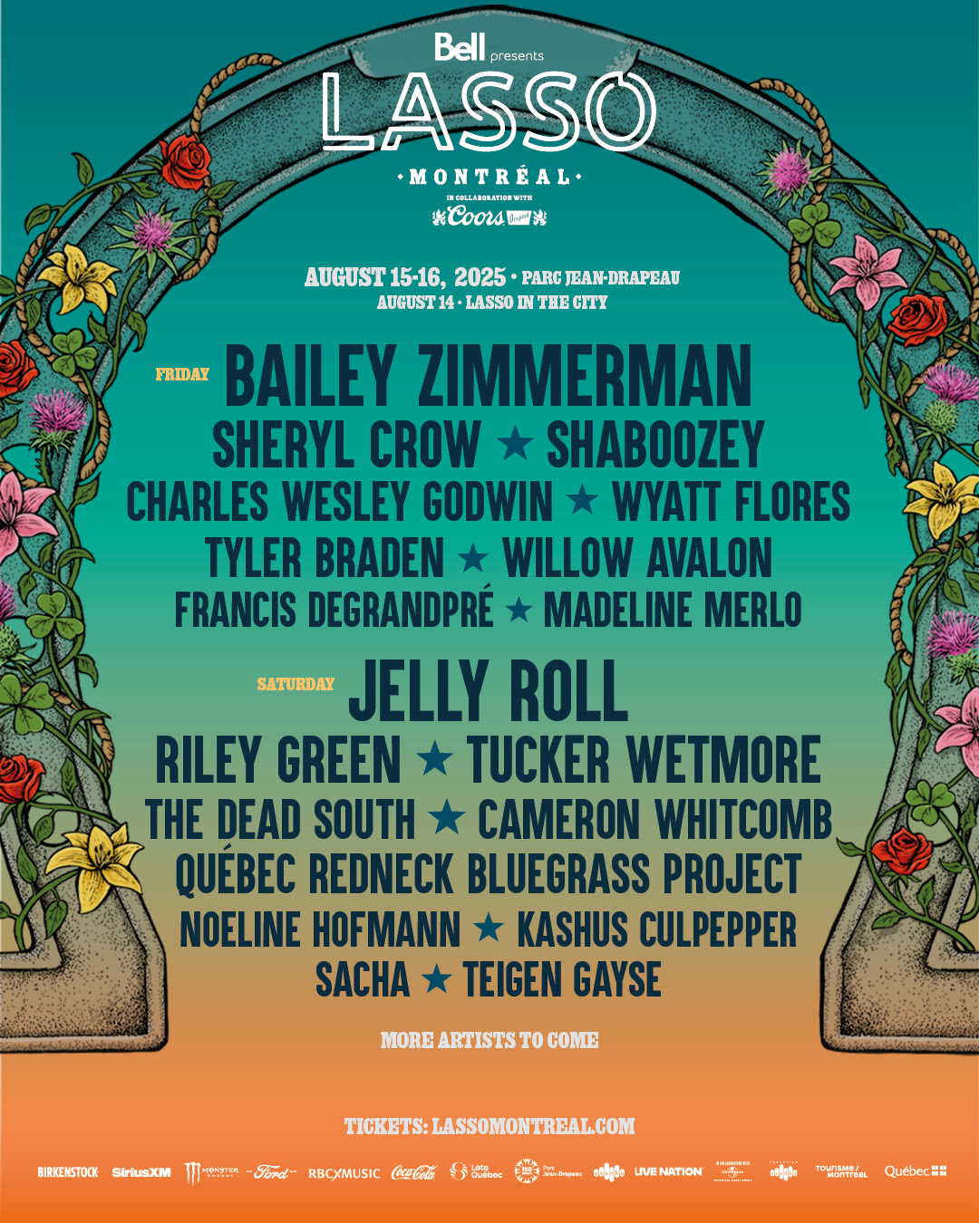 LASSO Montréal 2025 lineup is HERE! Bailey Zimmerman, Jelly Roll